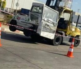 Havalimanında forklift çarpan güvenlik görevlisi yoğun bakımda