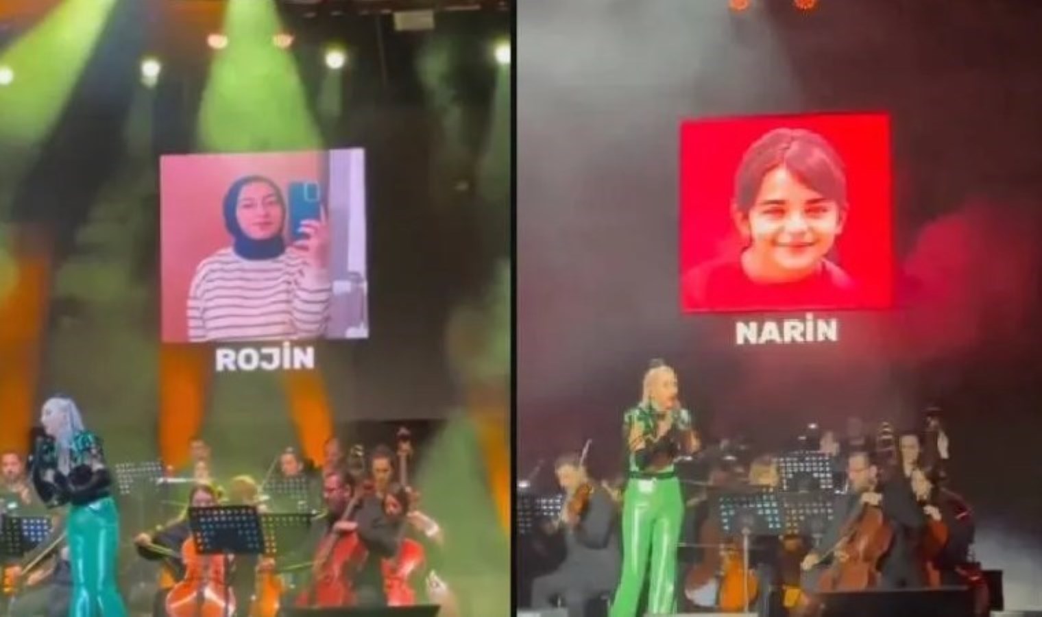 Rojin, Narin, Leyla… Hande Yener konserinde ‘Ünzile’ şarkısı eşliğinde dev ekrana öldürülen çocukları yansıttı