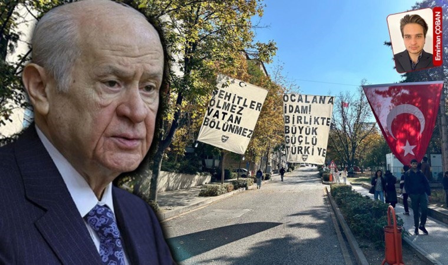 MHP’nin tabanı Bahçeli’yle çelişti: ‘Mülkiye Ülkücüleri’ yerleşkeye ‘Öcalan’a idam’ pankartı astı