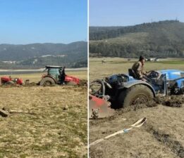 Pikniğe giden bataklığa saplandı, onları kurtarmaya gidenler de mahsur kaldı