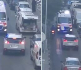 Otomobil sürücüsü ambulansa dakikalarca yol vermedi!