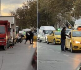 Yer Beyoğlu… Taksi durmayınca çılgına döndü, aracın aynasını kırdı!