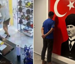 Atatürk görseline su döktü, üstüne bastı: Yabancı uyruklu şahıs tutuklandı