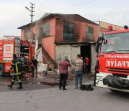 Kayseri’de sünger atölyesinde korkutan yangın!