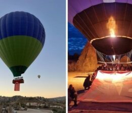 Sıcak hava balonları, Atatürk posterleri ve Türk bayraklarıyla havalandı